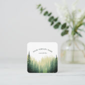 Rustic Pine Forest Logo Vierkante Visitekaartje (Staand voorkant)