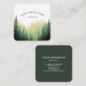 Rustic Pine Forest Logo Vierkante Visitekaartje (Voorkant / Achterkant)