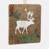 Rustic Pine Forest Reindeer Keramisch Ornament (Rechts)