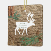 Rustic Pine Forest Reindeer Keramisch Ornament (Links)