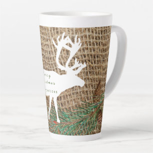 Rustic Pine Forest Reindeer Kerstmis Latte Mok