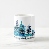 Rustic Pine Forest Robert Frost Waterverf Poetry Koffiemok (Center)