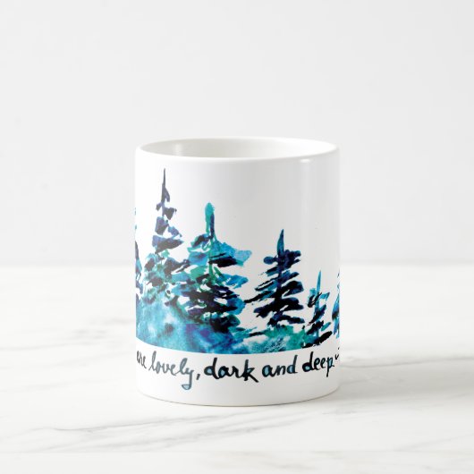 Rustic Pine Forest Robert Frost Waterverf Poetry Koffiemok (Center)