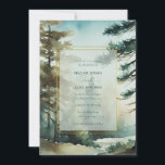 Rustic Pine Forest Waterverf huwelijksuitnodiging Kaart<br><div class="desc">Dit ontwerp toont een serene, groenblijvende dennenboom waterverf achtergrond en een moderne typografie lay-out met elegante lettertypen voor een verfijnde touch. Verken het bijpassende collectie op deze pagina om coördinerende stukken te vinden om uw trouwsuite te voltooien. Deze "Rustic Pine Forest Waterverf Wedding Invitation" is de perfecte keuze voor een...</div>