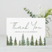Rustic Pine Forest Wedding Bedankt (Staand voorkant)