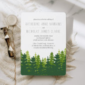Rustic Pine Forest Wedding Invitation Kaart