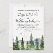 Rustic Pine Forest Wedding Kaart (Voorkant)