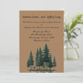 Rustic Pine Forest Wedding Kaart (Staand voorkant)
