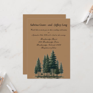 Rustic Pine Forest Wedding Kaart
