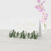 Rustic Pine Forest Wedding Love and Bedankt Folie Wenskaart (Orchidee)