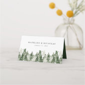 Rustic Pine Forest Wedding Place Card Plaatskaartje (Achterkant)