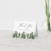 Rustic Pine Forest Wedding vouwde Gevouwen Bedankt (Voorkant)