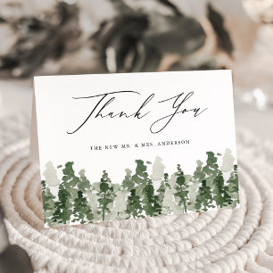 Rustic Pine Forest Wedding vouwde Gevouwen Bedankt