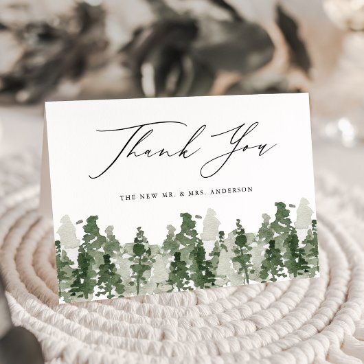 Rustic Pine Forest Wedding vouwde Gevouwen Bedankt