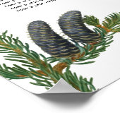 Rustic Pine Greenery Wedding Seating Chart Poster (Hoek)