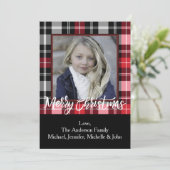 Rustic Pine Holly en Pset kerstfoto Feestdagenkaart (Staand voorkant)