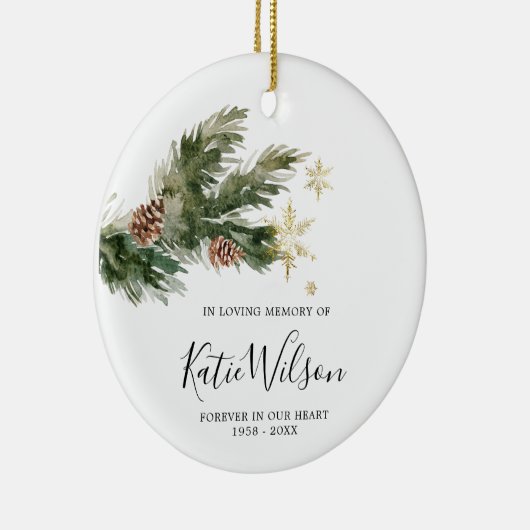 Rustic Pine Leaf in Loving Memory Ornament (Rechts)