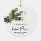 Rustic Pine Leaf in Loving Memory Ornament (Voorkant)