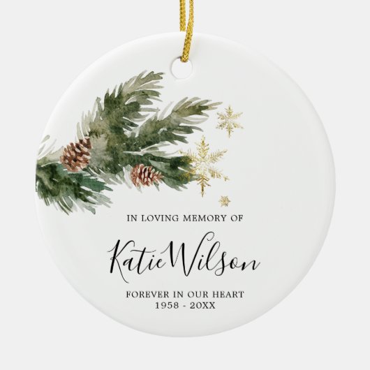 Rustic Pine Leaf in Loving Memory Ornament (Voorkant)