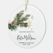 Rustic Pine Leaf in Loving Memory Ornament (Links)