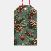 Rustic Pine Merry Christmas Kalligrafie Cadeaulabel (Achterkant)