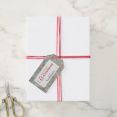 Rustic Pine Merry Christmas Kalligrafie Cadeaulabel (Met Touw)