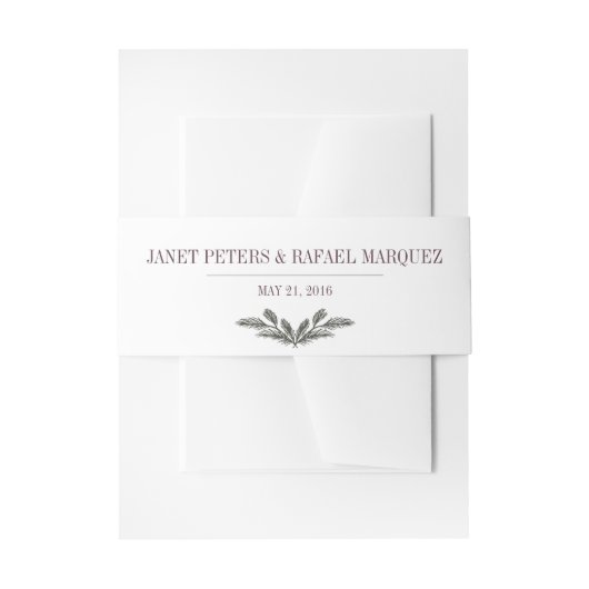 Rustic Pine Needle Bellyband Uitnodigingen Wikkel (Voorkant Voorbeeld)