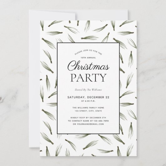 Rustic Pine Needle Greenery Kerstfeest Kaart (Voorkant)