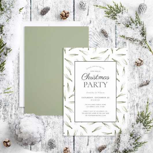 Rustic Pine Needle Greenery Kerstfeest Kaart