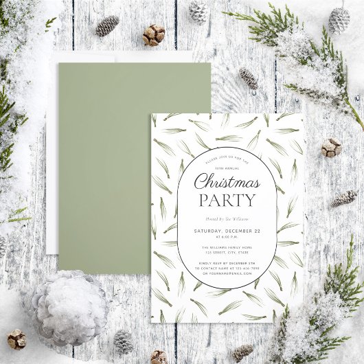 Rustic Pine Needle Greenery Kerstfeest Kaart