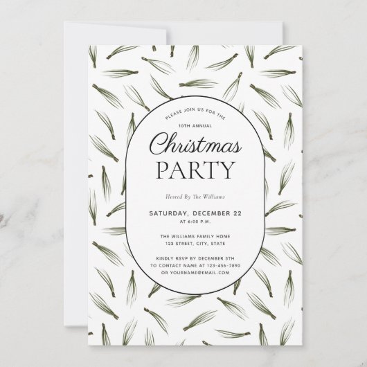 Rustic Pine Needle Greenery Kerstfeest Kaart (Voorkant)