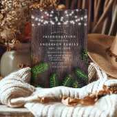 Rustic Pine String Lights Houts Friendsgiving Part Kaart