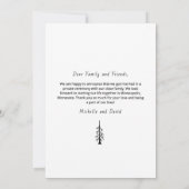 Rustic Pine Tree Boho Casual Photo Wedding Aankondiging (Achterkant)