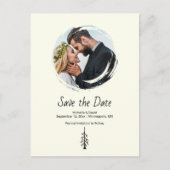 Rustic Pine Tree Boho Ivory Wedding Aankondigingskaart (Voorkant)