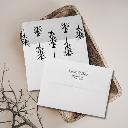Rustic Pine Tree Eenvoudig Casual retouradres Envelop