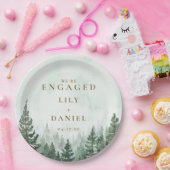 Rustic Pine Tree Forest Engagement Party Papieren Bordje (Feest)