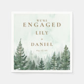 Rustic Pine Tree Forest Engagement Party Servet (Voorkant)