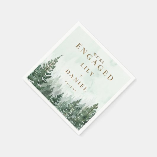 Rustic Pine Tree Forest Engagement Party Servet (Hoek)