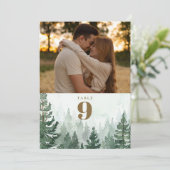 Rustic Pine Tree Forest Fototafelnummer Kaart (Staand voorkant)