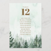 Rustic Pine Tree Forest Tafelnummer Zitenkaart (Achterkant)