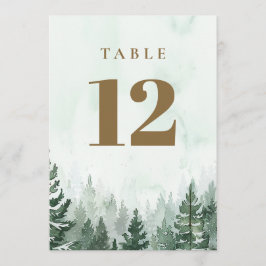 Rustic Pine Tree Forest Tafelnummers