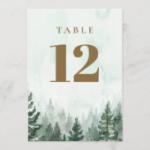 Rustic Pine Tree Forest Tafelnummers (Voorkant)