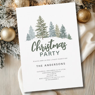 Rustic Pine Tree kerstfeest uitnodiging