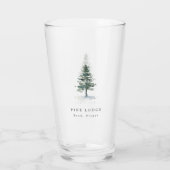Rustic Pine Tree Motel Business Guest Glas (Achterkant)