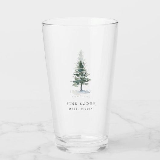 Rustic Pine Tree Motel Business Guest Glas (Achterkant)