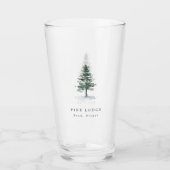 Rustic Pine Tree Motel Business Guest Glas (Voorkant)