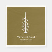 Rustic Pine Tree Woodland Casual Wedding Brown Servet (Voorkant)