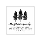 Rustic Pine Trees Aangepast adres van de Terugkeer Rubberstempel (Afrduk)