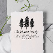 Rustic Pine Trees Aangepast adres van de Terugkeer Rubberstempel