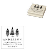 Rustic Pine Trees Aangepast retouradres Rubberstempel (Gestempeld)